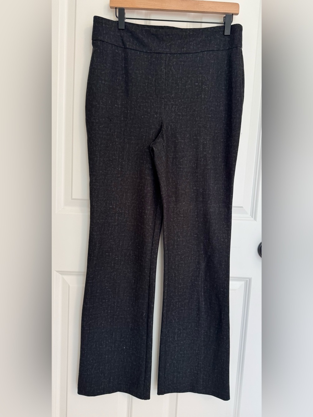 Jones & Co Women’s Pull On Career Pants Charcoal Gray Bootcut Stretch L